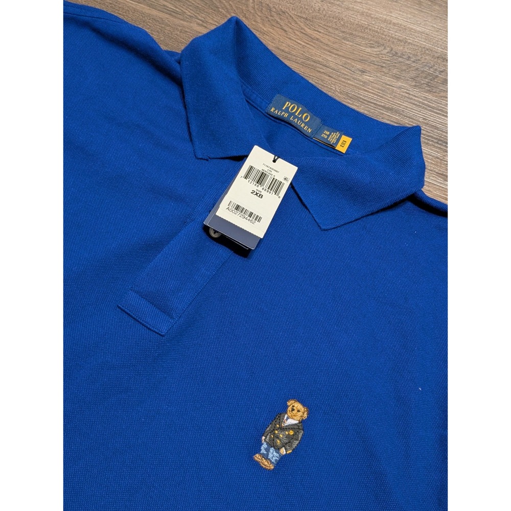 Polo Ralph Lauren Mens 2XB Royal Blue Polo Bear RL23 Pique Short Sleeve Shirt